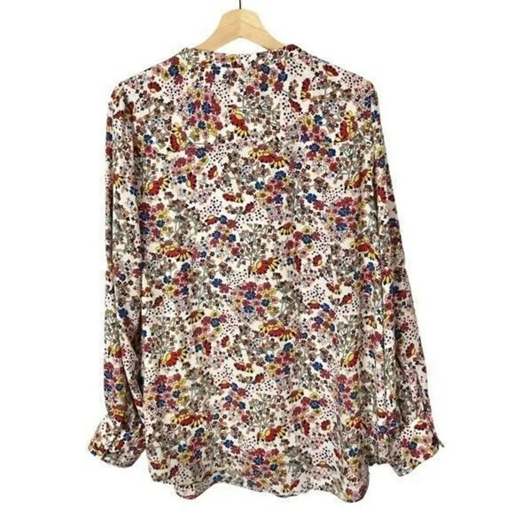 Talbots White Colorful Floral Long Sleeve 1X - Picture 2 of 3